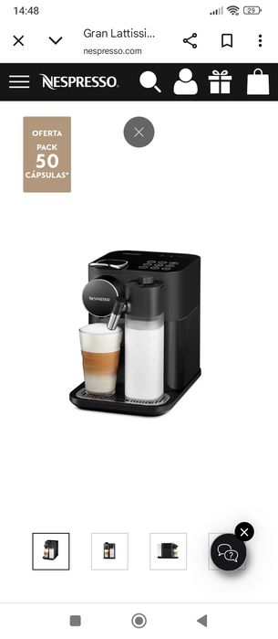 Maquina de café Nespresso Delonghi Latíssima