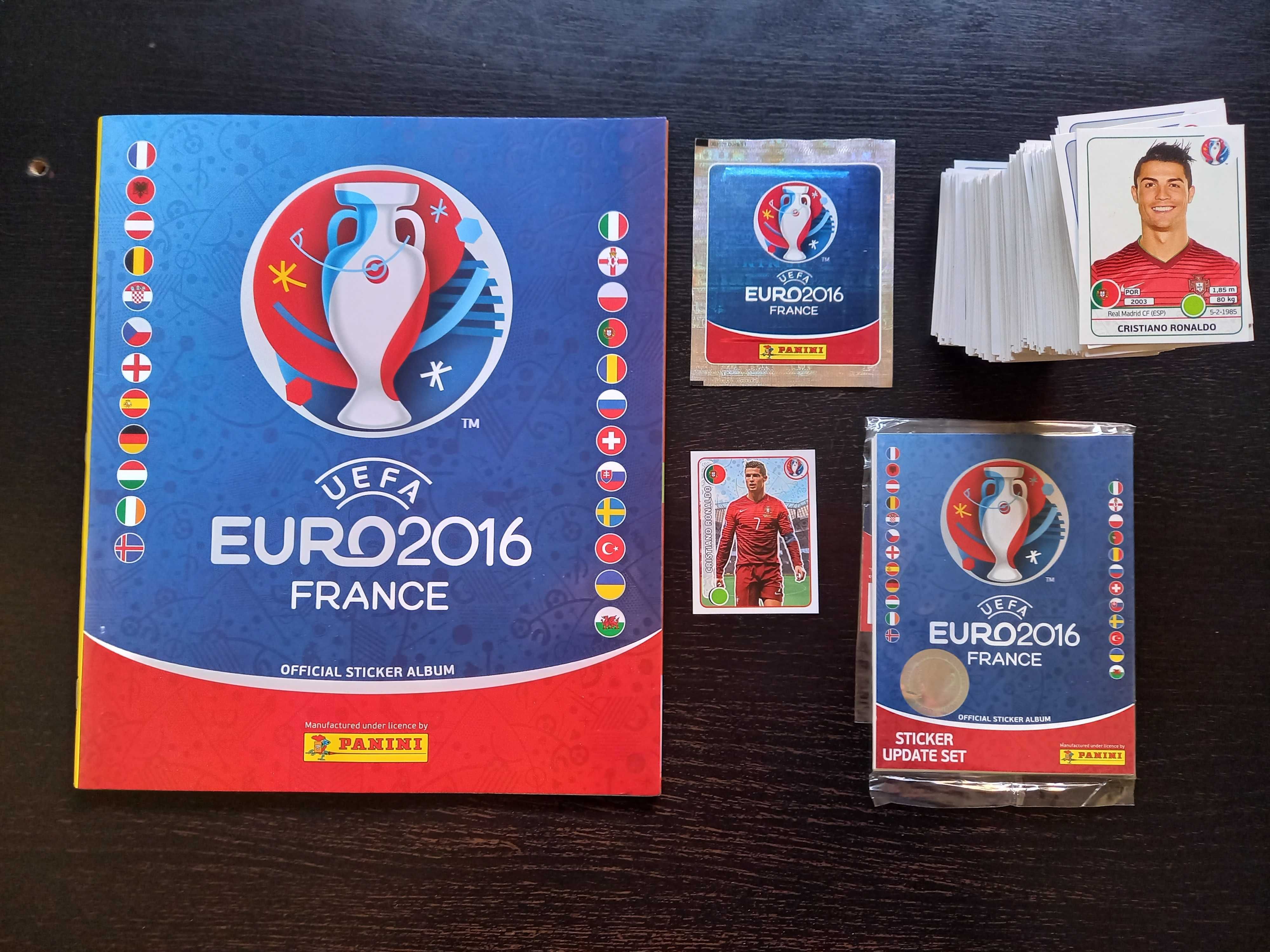 Cromos de futebol UEFA Euro France 2016 da Panini