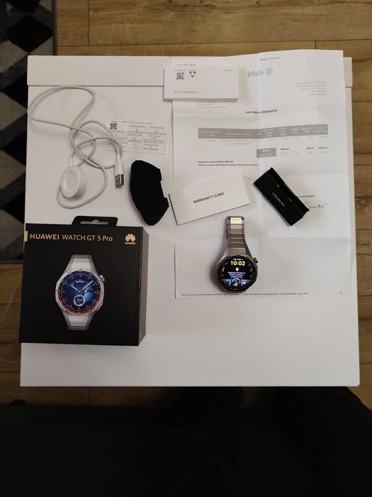 Smartwatch Huawei GT5 Pro Elite gwrancja faktura stan idealny