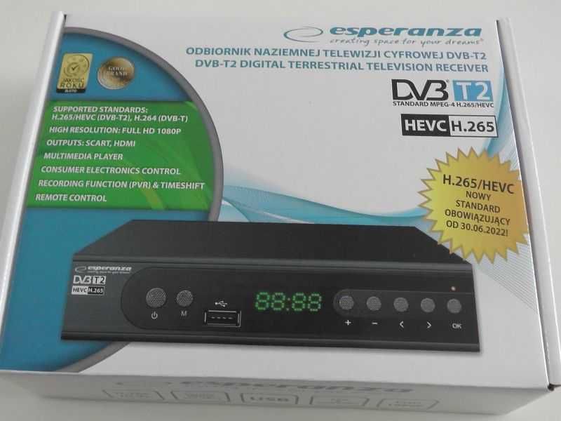 Dekoder Tuner TV DVB-T2 HEVC H.265