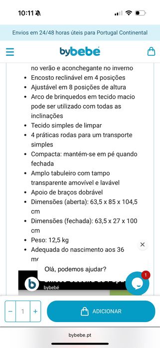 Cadeira de refeição para bebé da Chicco