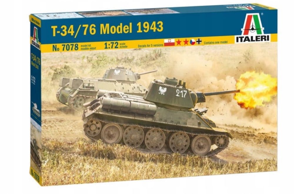 Model do sklejania Italeri 7078 czołg T-34/76 Model 1943