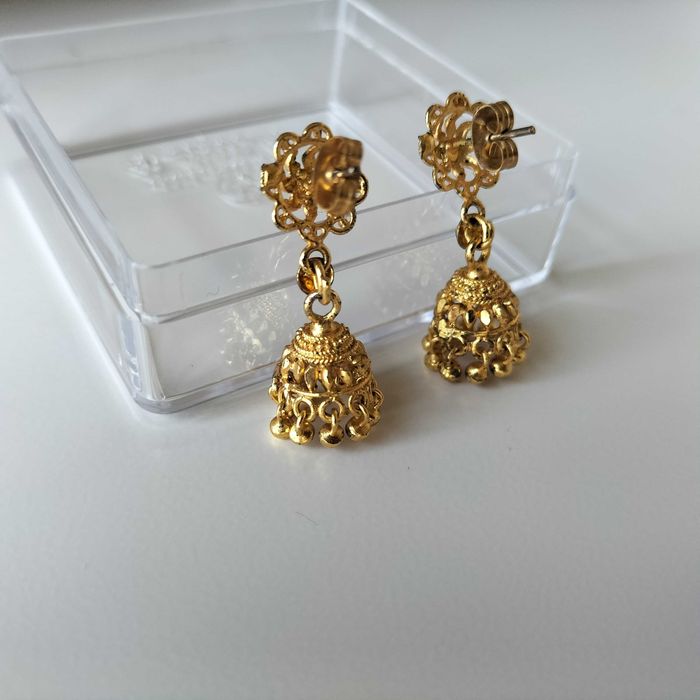 Brincos Indianos NOVOS, metal dourado