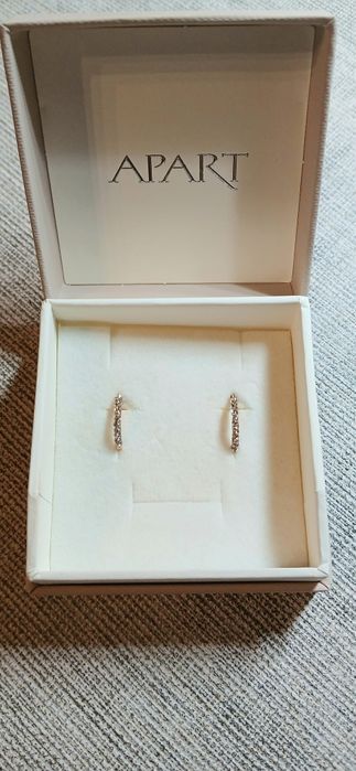 Apart kolczyki koła różowe złoto z cyrkoniami