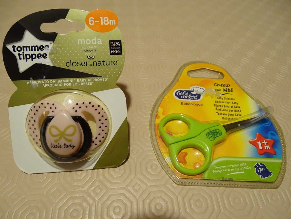 Chupeta e Tesoura Unhas Bebé Lacradas nunca usadas