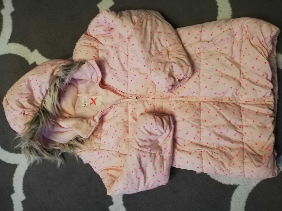 Kurtka zimowa H&M różowa dziecięca rozmiar 134