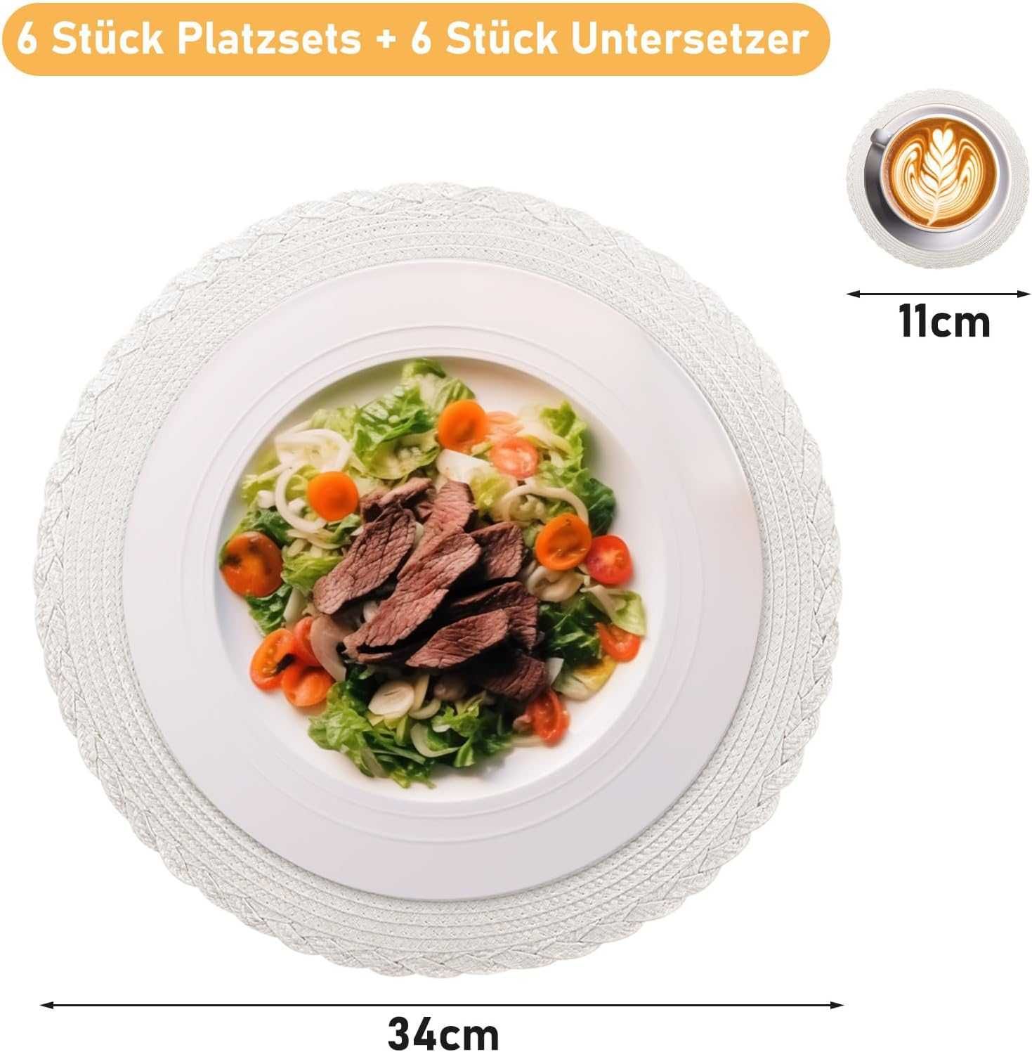 NAKIHOUSE Zestaw 12 podkładek stołowych