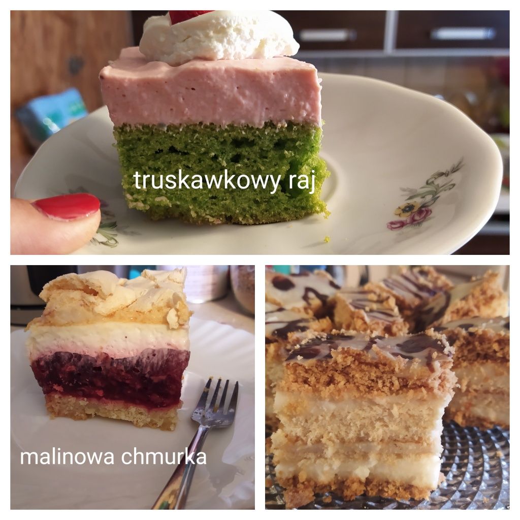 Ciasta domowe, tort,rurki z kremem,mini deserki,