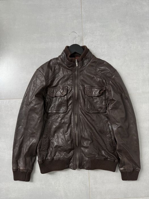 Skorzana kurtka ocieplana Massimo Dutti