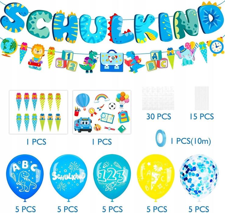 Dekoracja na rozpoczęcie szkoły BALONY OZDOBY DEKORACJE DLA DZIECI