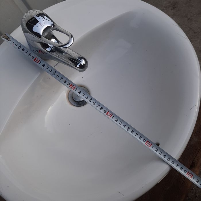 Umywalka wpuszczana w blat biała umywalka z baterią ROCA 55x45 WYSYŁKA