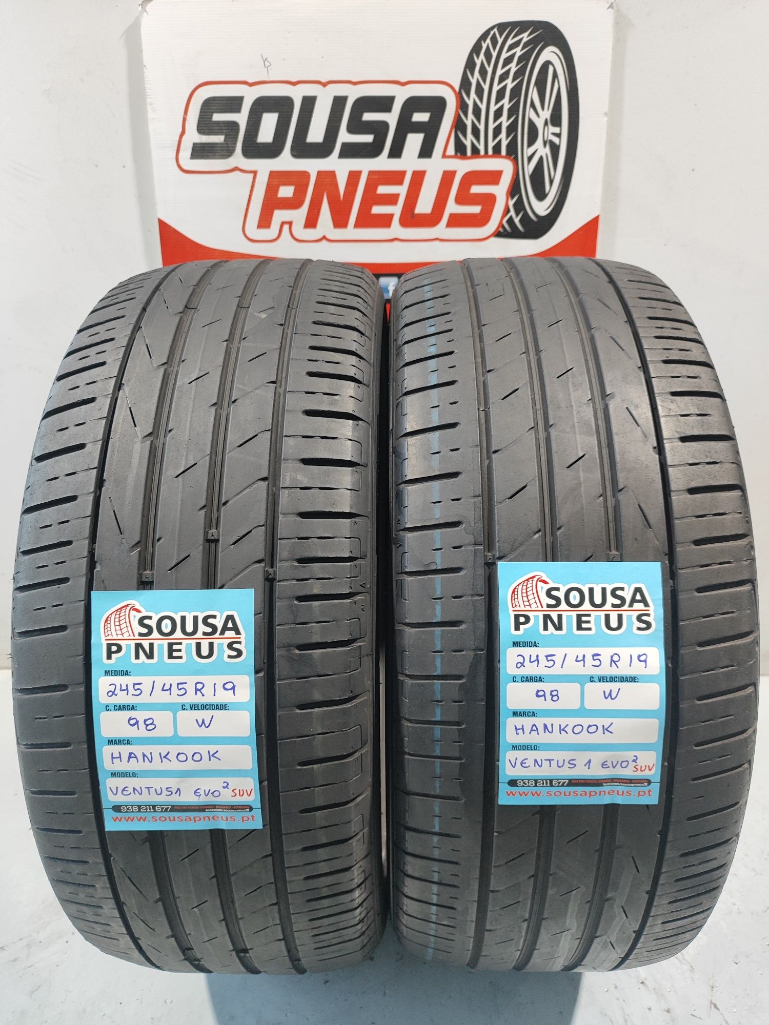 2 pneus semi novos 245-45R19 Hankook - Oferta dos portes