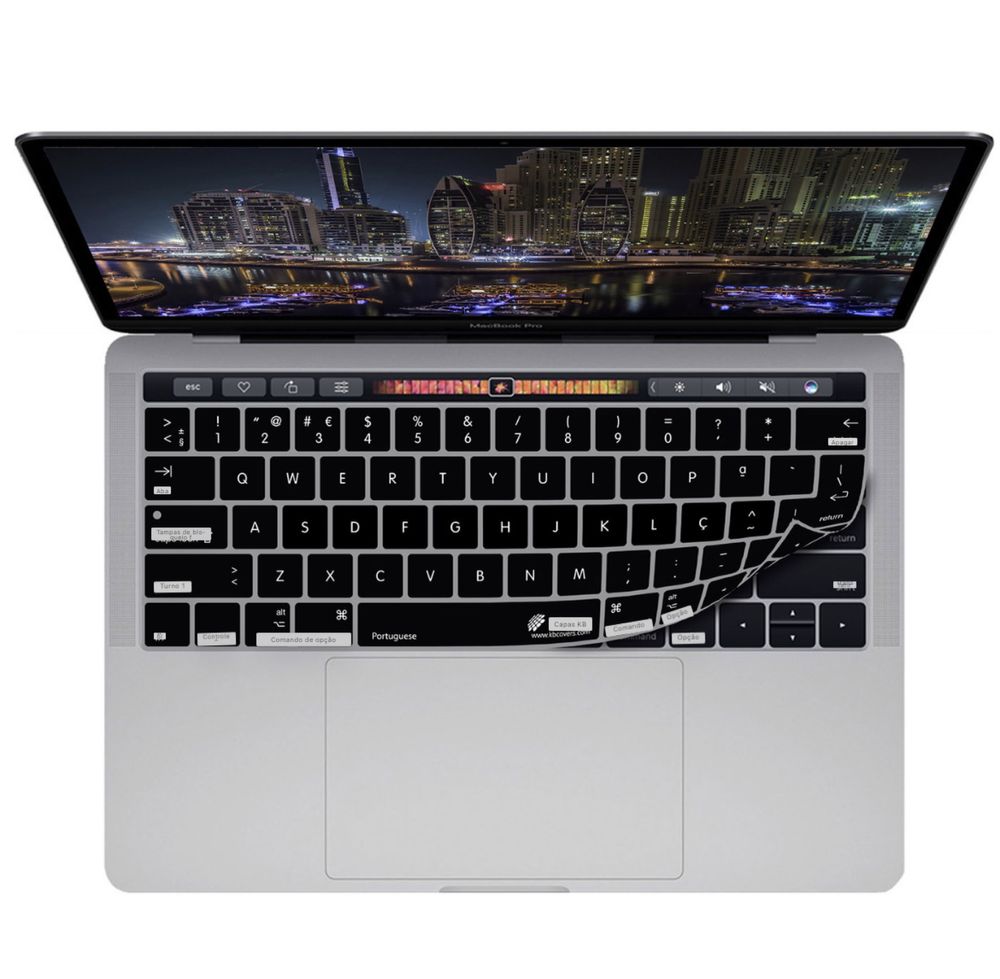 Capa de Teclado PT-PT para MacBook Pro 13" e 15" com touch bar