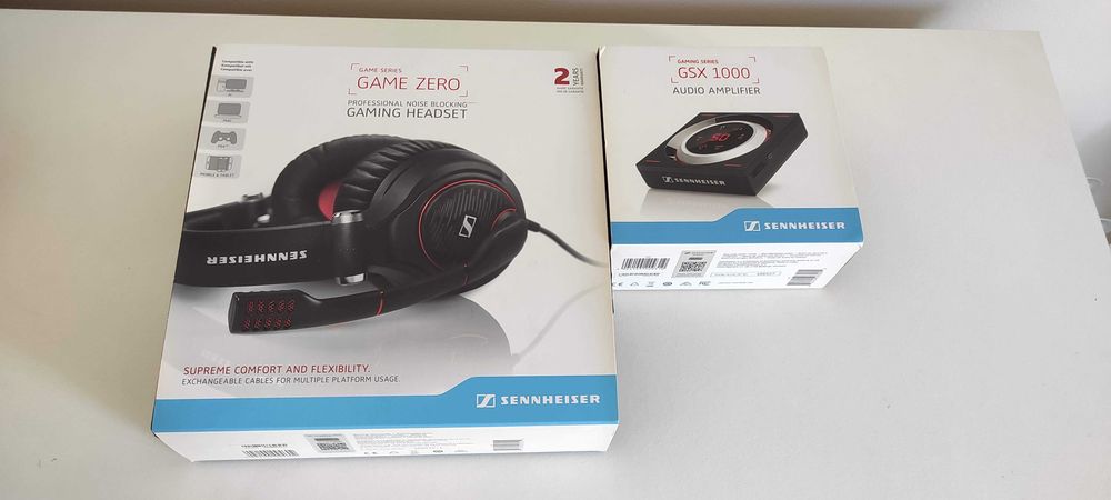 Headset Sennheiser Game Zero e placa de som e amplificador GSX 1000