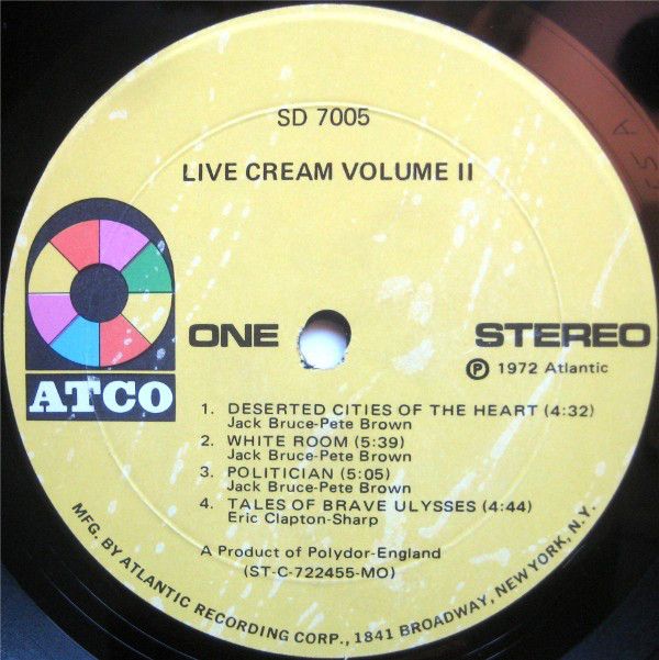 Cream "Live Cream"+ Cream "Live Cream Volume II" = LP+LP.