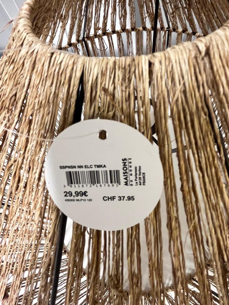 Candeeiro de teto em juta natural – novo