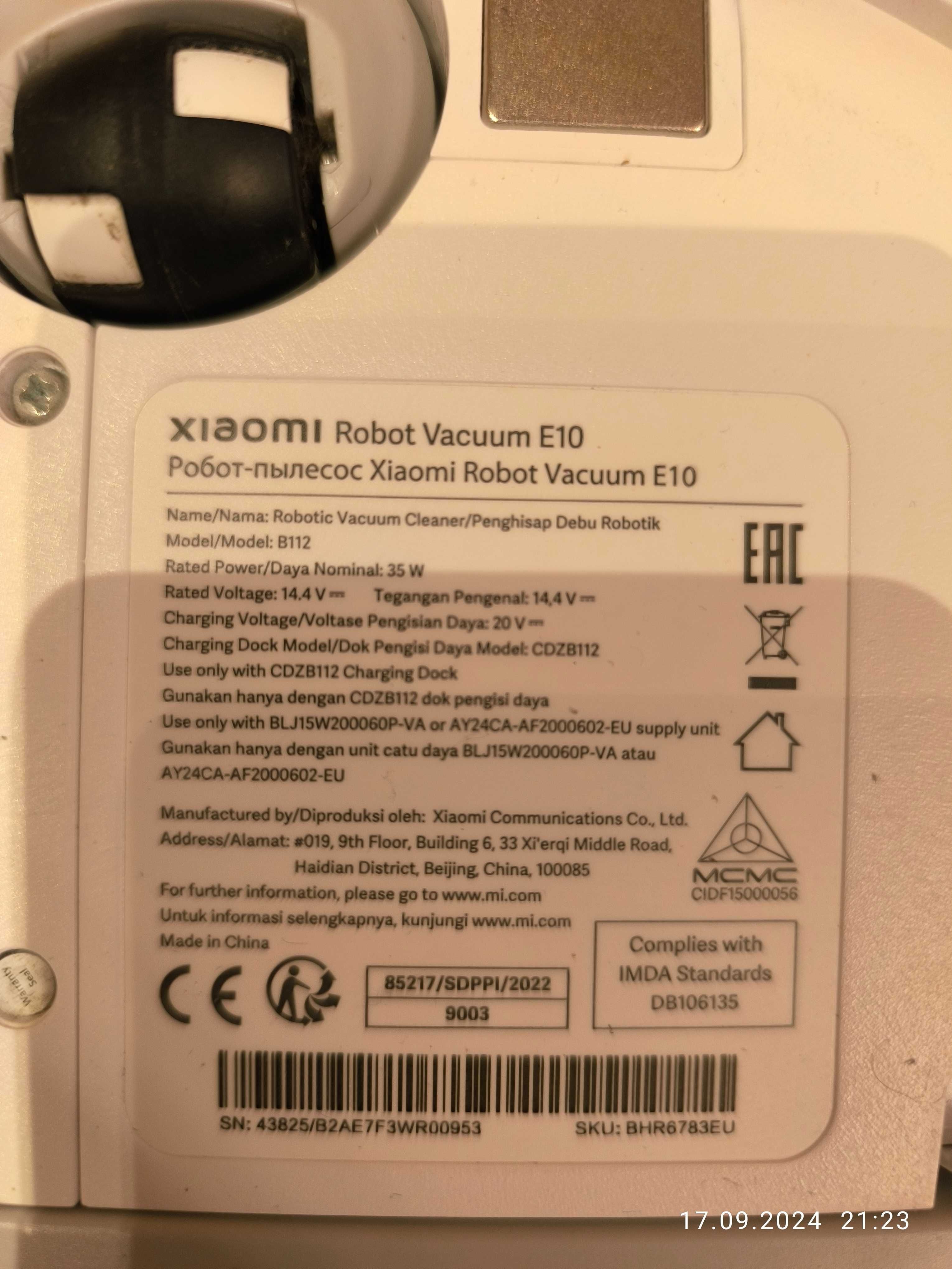 Robot sprzątający XIAOMI Vacuum E10