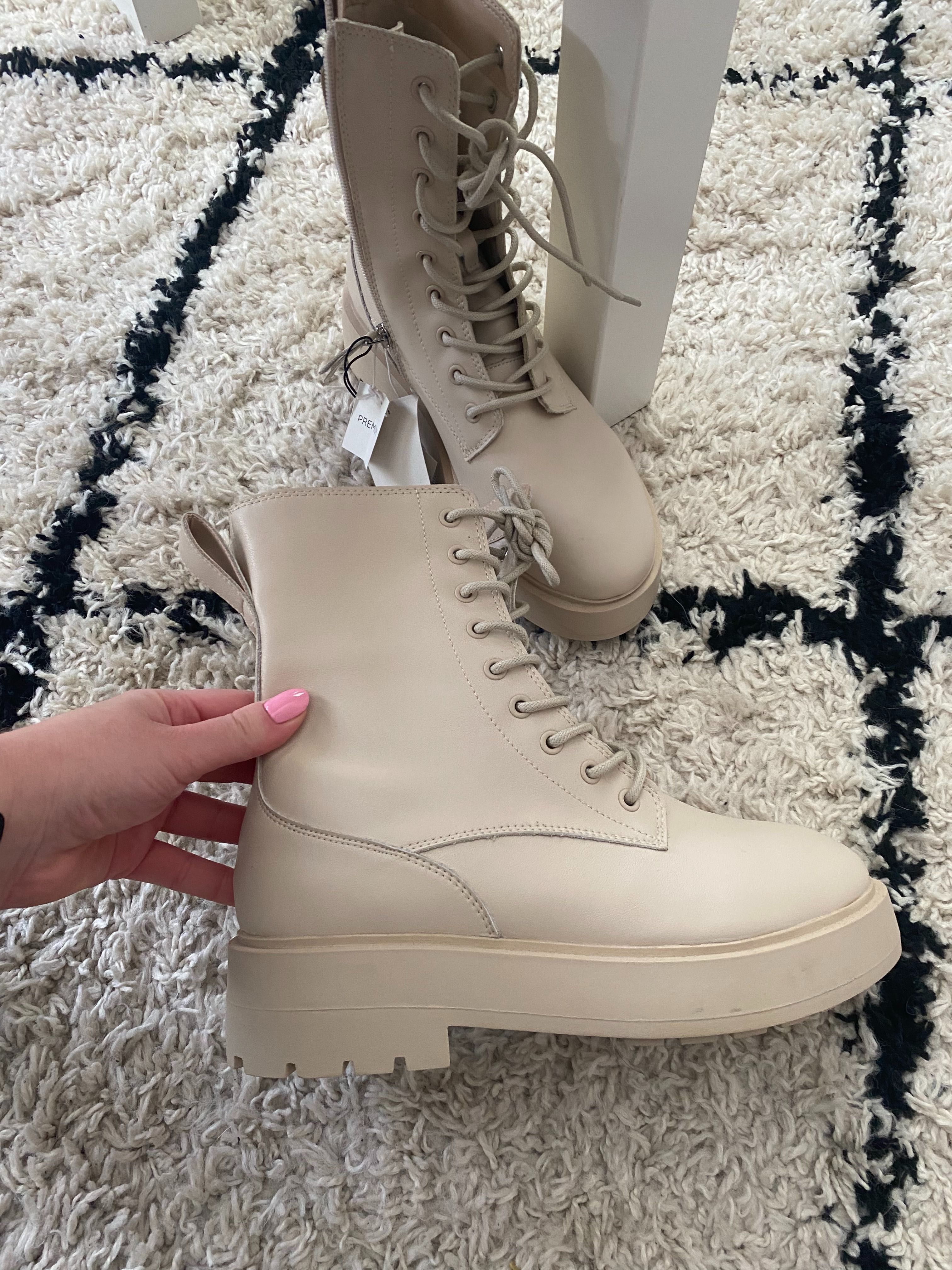 Buty na platformie bezowe trapery 40 reserved nowe
