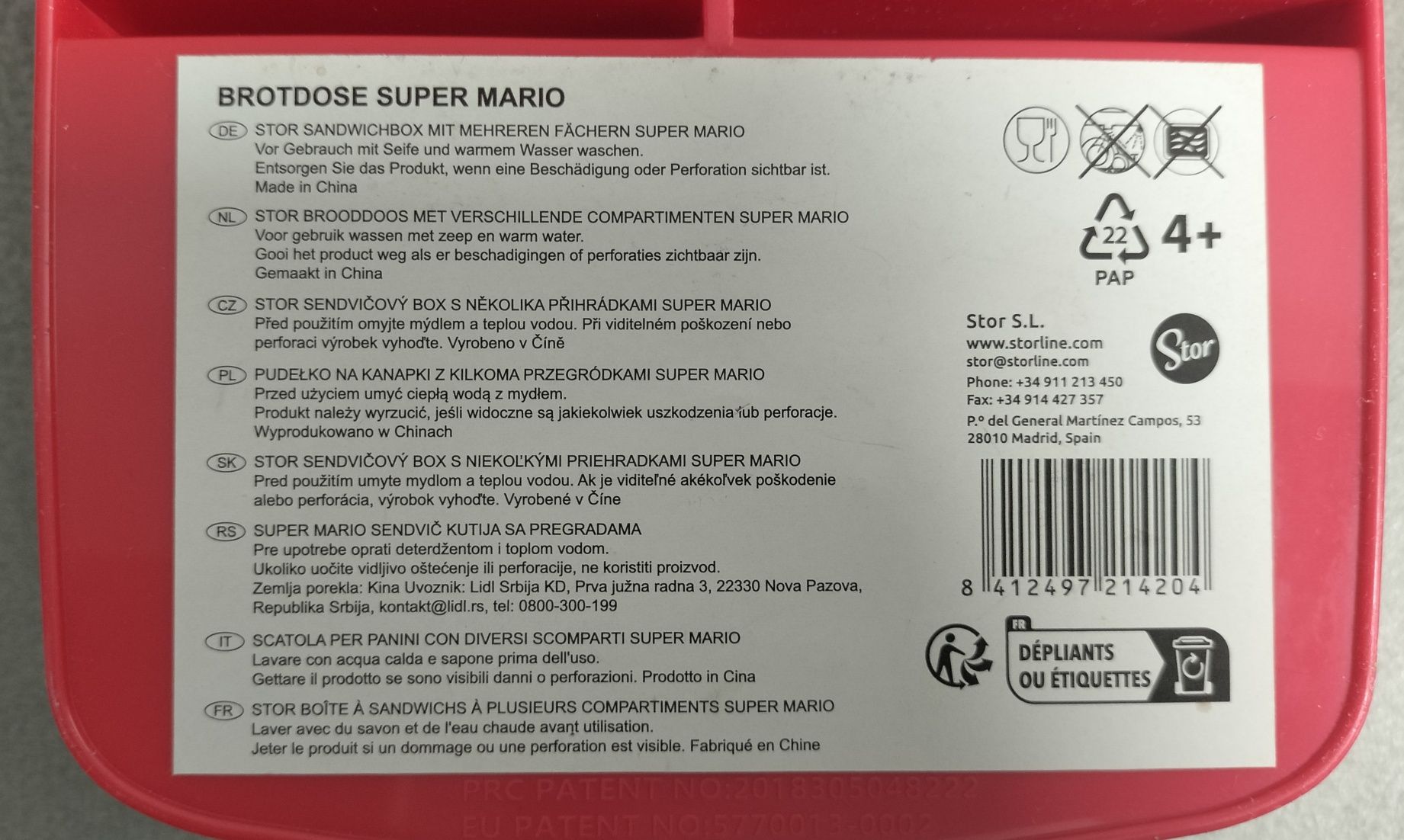 Śniadaniówka /Lunch box /Pudełko na kanapki z przegródkami Super Mario