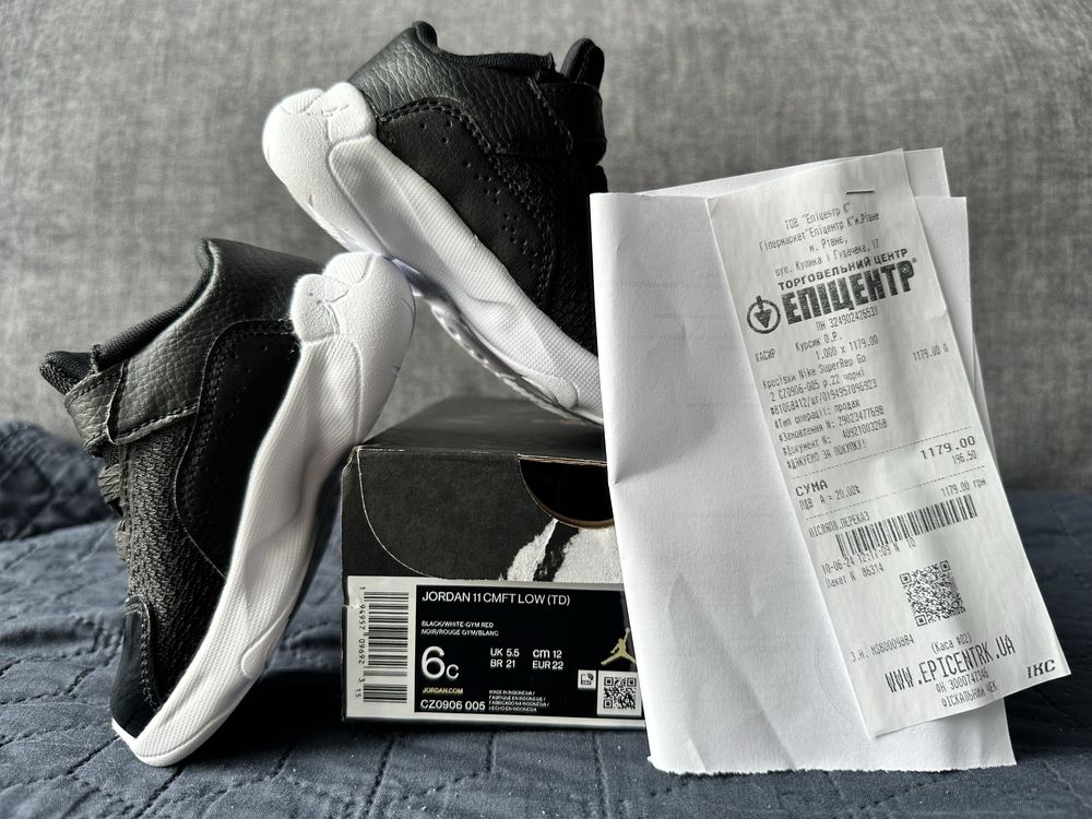 Кросівки дитячі Jordan 11 CMFT Low Bred (TD) CZ0906-005 US6c
