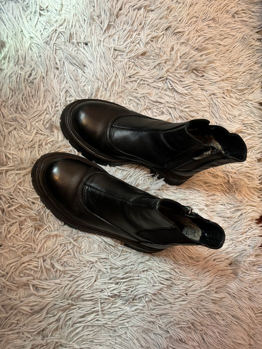 Зимові челсі чоботи шкіра натуральна