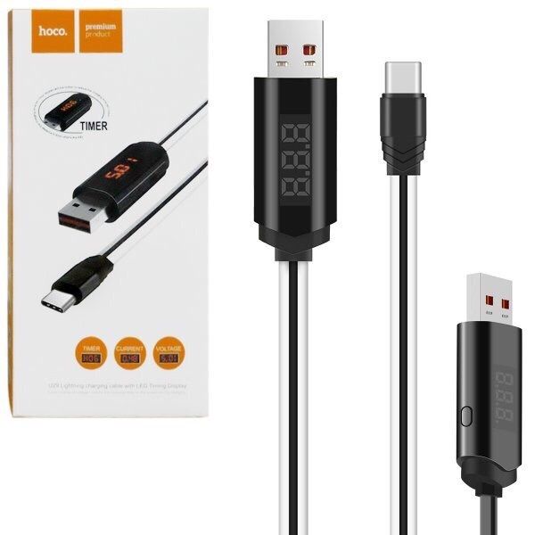 Кабель Hoco с тестером для iPhone, micro usb, айфон, андроид,lightning