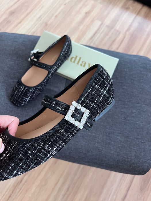 39 Sklep Nowe baleriny damskie zapinane tweedowe XP317