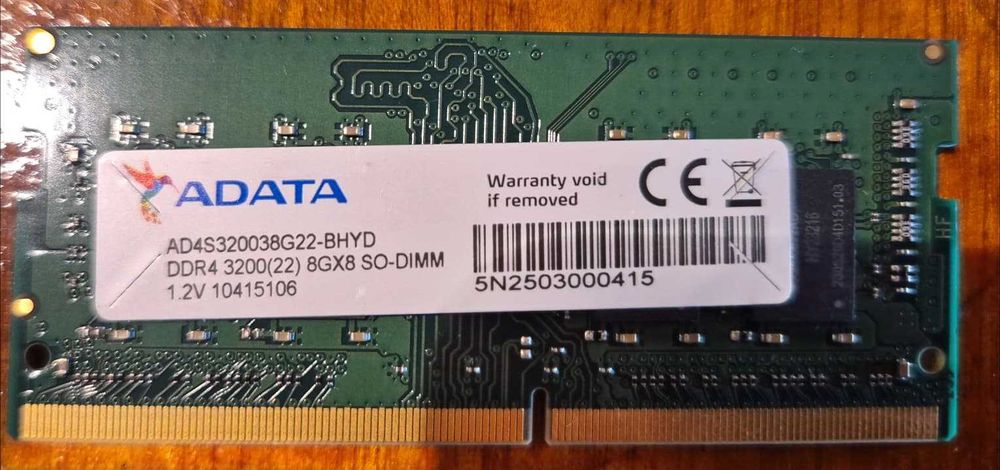 2x Memórias para laptop ADATA DDR4 RAM 8GB DDR4 3200MHz