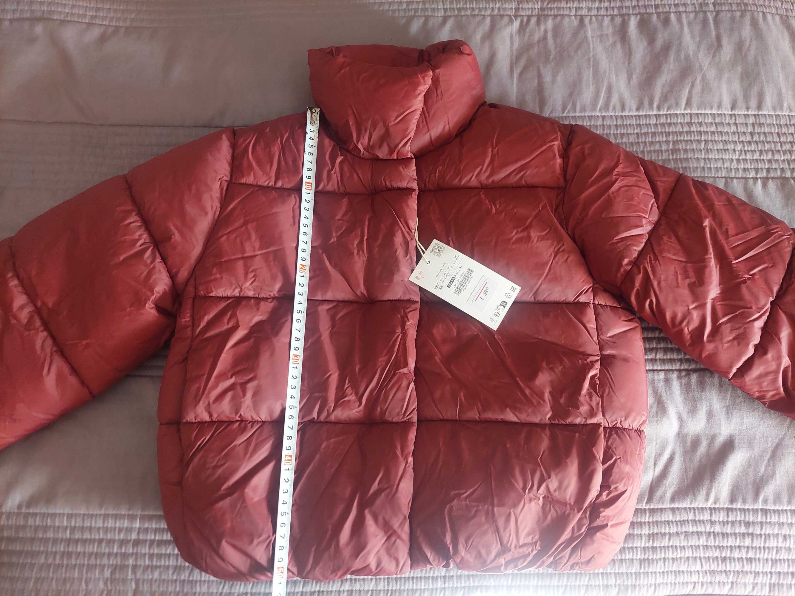 Бордова куртка-пуфер Zara, р.XS-S