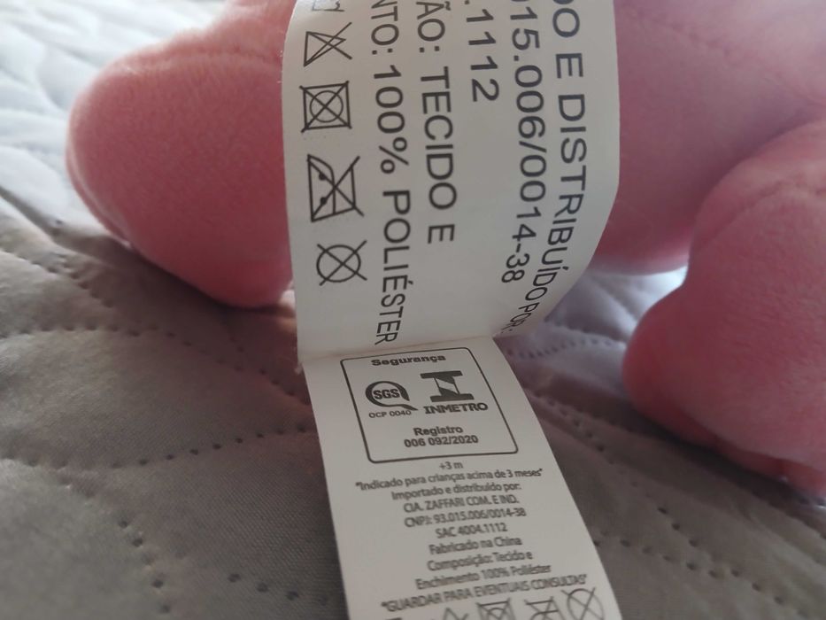 Peluche Zaffari esquilo cor de rosa
