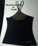 Top preto com pedrinhas bordadas