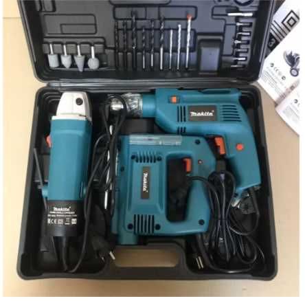 Болгарка Дрель, электро лобзик Набор инструментов 3 в 1 + сверла