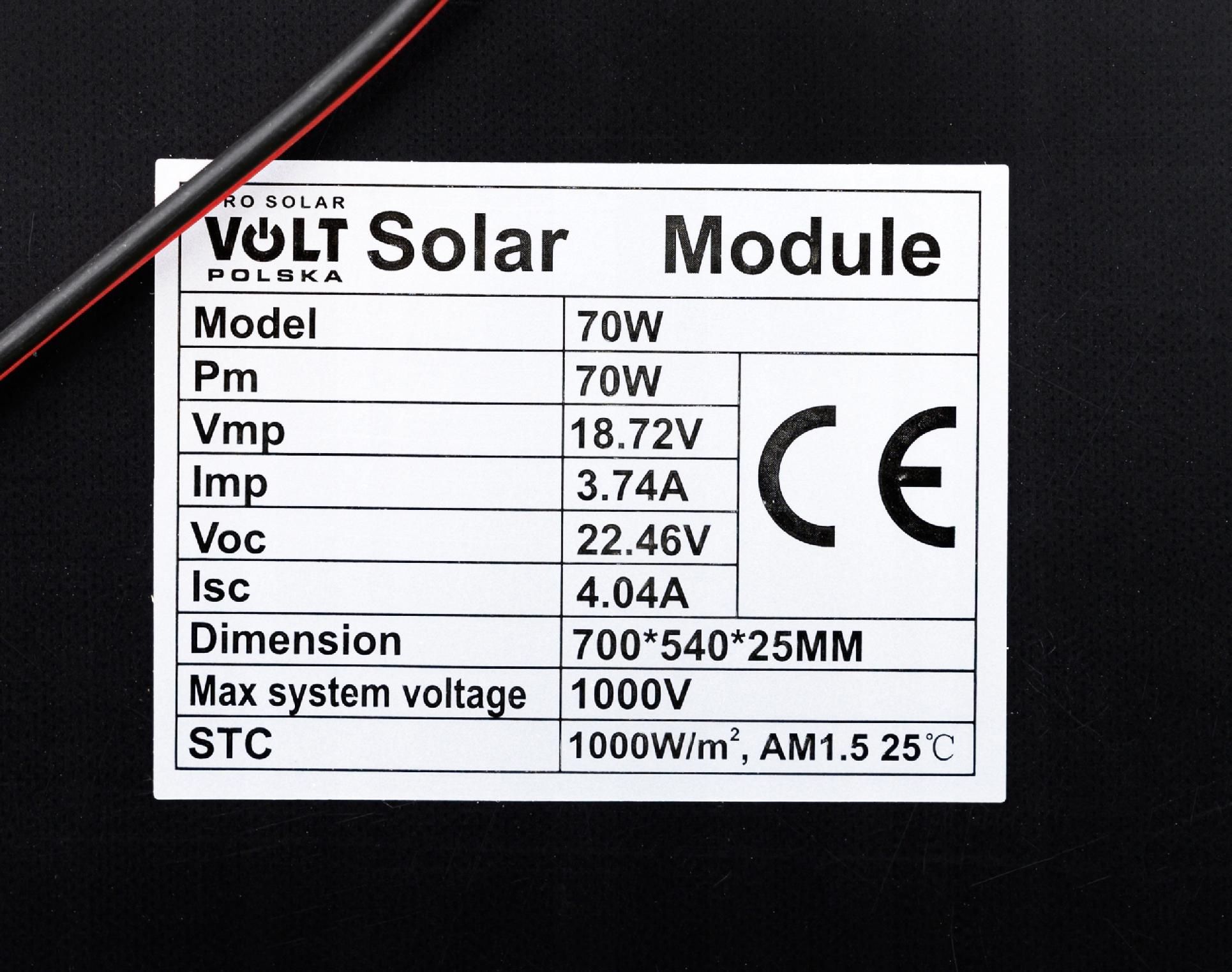 Panel solarny bateria słoneczna 70w 12v regulator [ZES273]