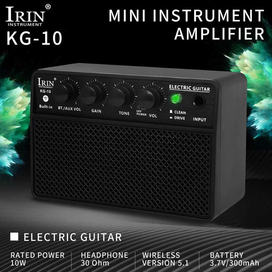 Комбопідсилювач для електрогітари IRIN KG-10, Bluetooth, 10 ват
