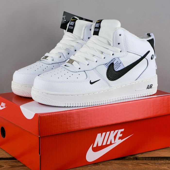 (1660) Чоловічі Зимові Кросівки Nike Air Force з хутром (41-46)