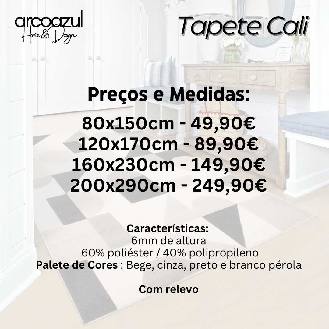 Tapete Cali  - 120x170cm - Várias cores e Medidas By Arcoazul