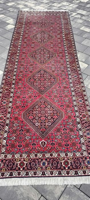 Bidjar Medallion dywan wełniany chodnik tkany ręcznie 300 x 95 cm