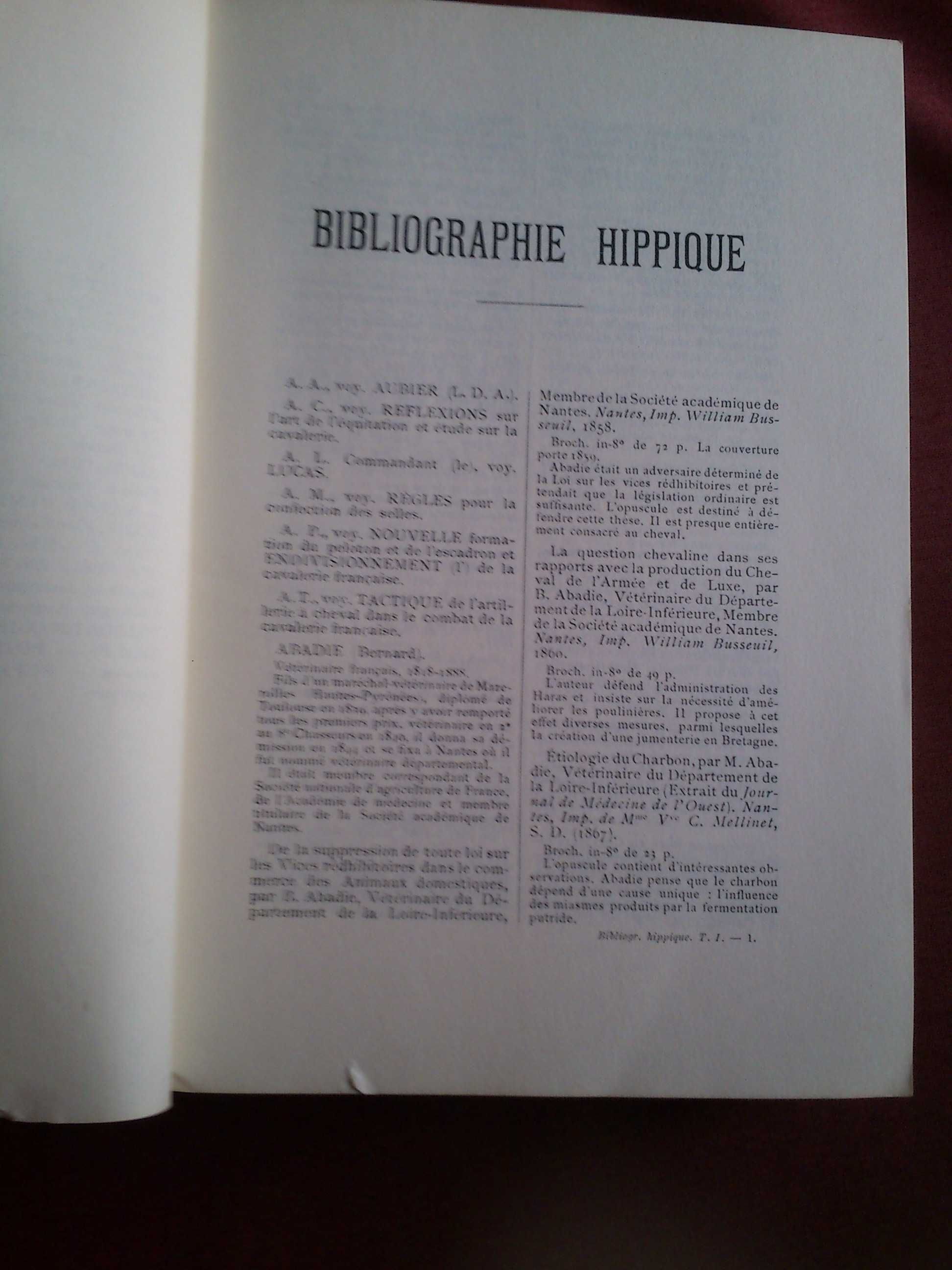General Mennessier de la Lance-Essai de Bibliographie Hippique-1971