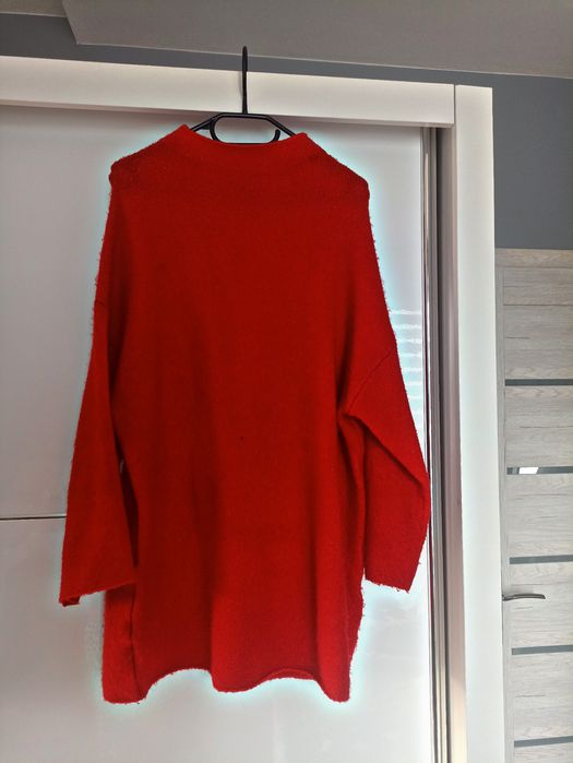Czerwony długi sweter tunika Reserved
