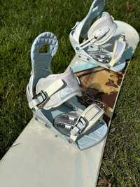 Deska damska snowboard RIDE 142 + wiązania + buty. Zestaw do nauki