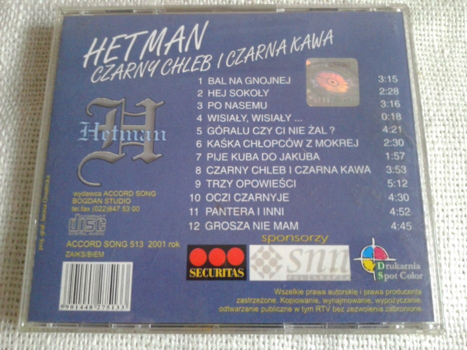 Hetman - Czarny chleb i czarna kawa CD