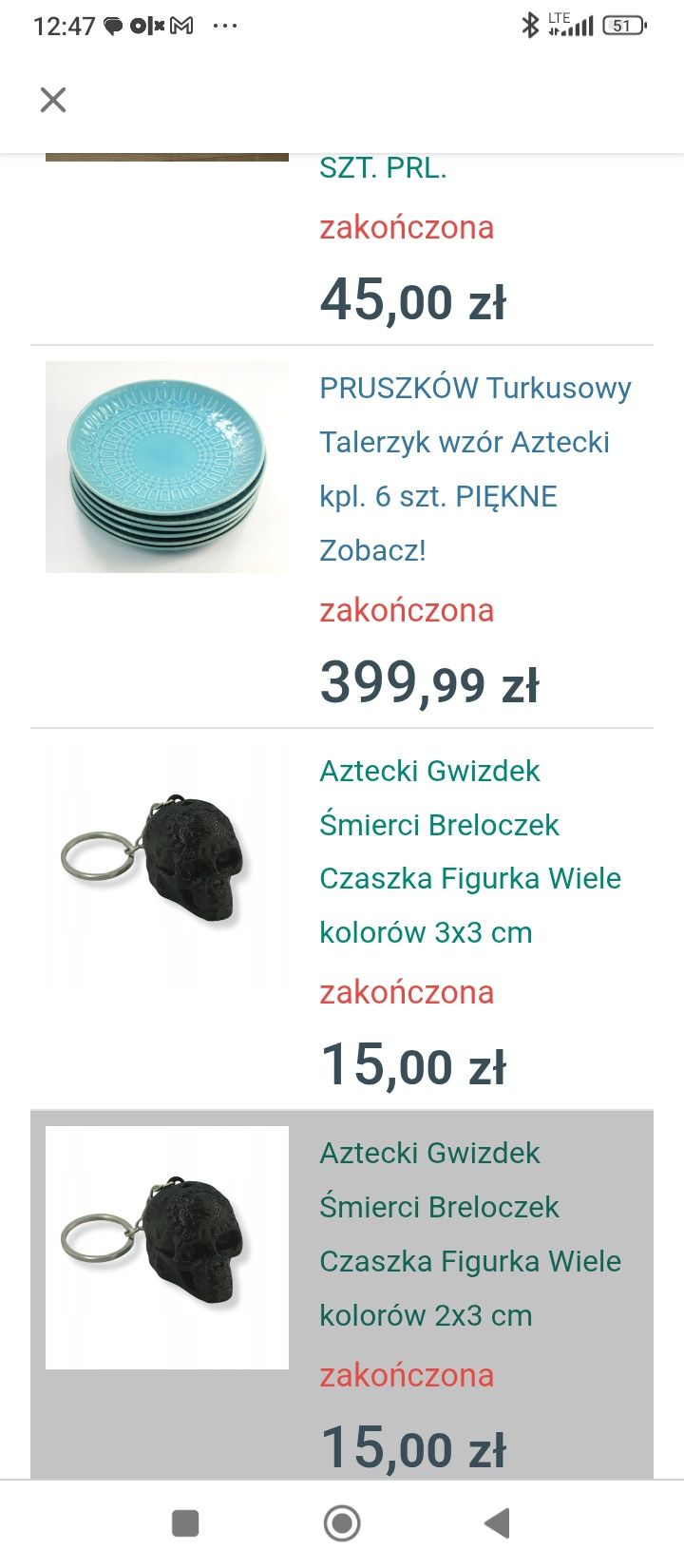 Talerzyki porcelit Pruszków - 6 szt - Aztecki