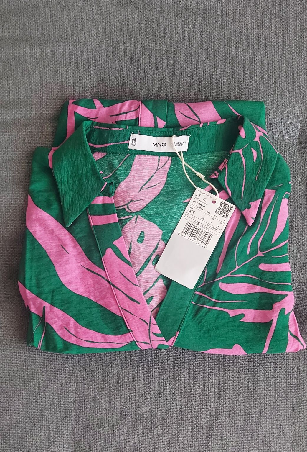 Nowa wiskozowa koszulowa sukienka Mango XS 34 kołnierzyk kwiaty