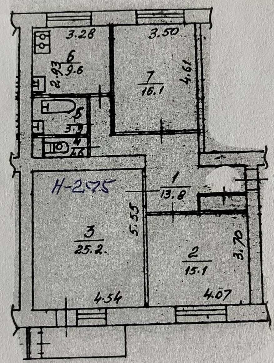 Продам 3-ёх комнатную квартиру на Печерске, бульвар Леси Украинки,24.