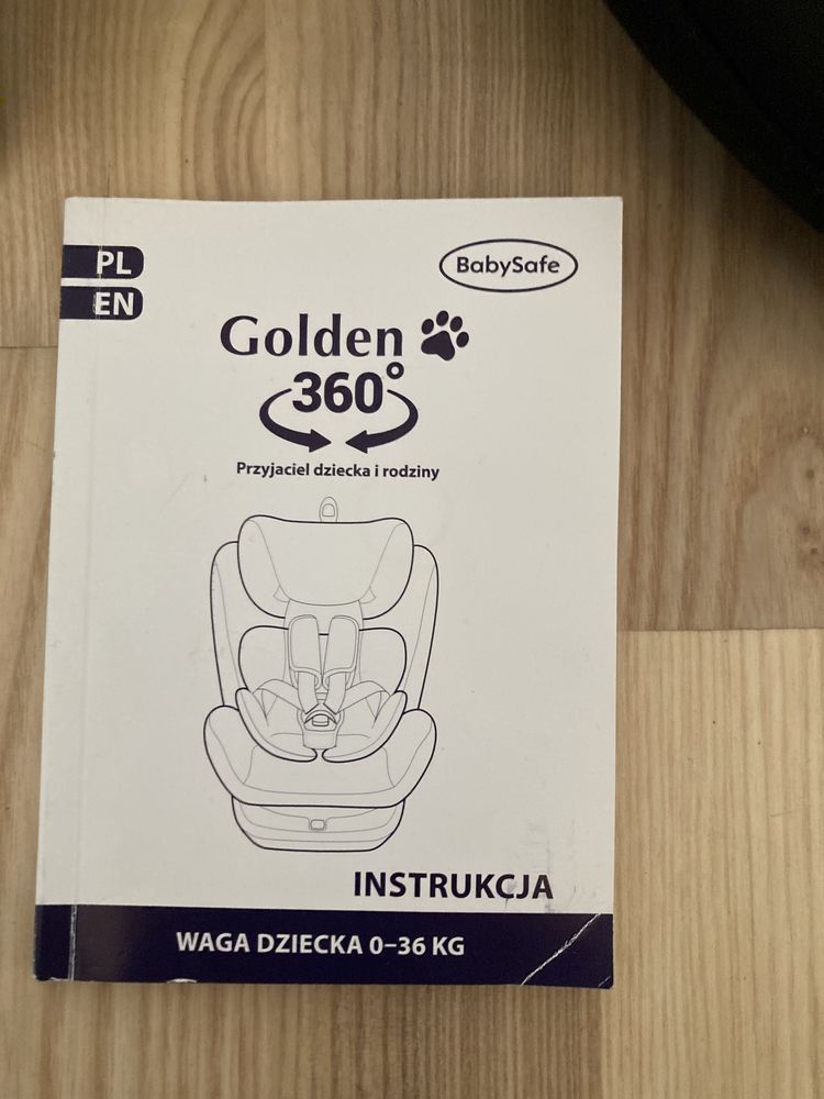 BabySafe Golden 360 Fotelik Samochodowy 0-36 kg Czarny