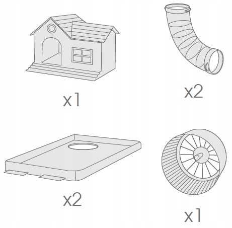 Klatka dla chomika chomików gryzoni tunele kołowrotek domek - WYSYŁKA