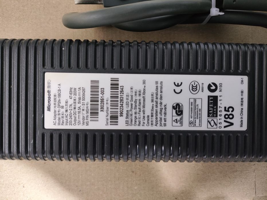 Блок живлення Xbox 360 Fat 203W (DPSN-186CB-1A) 12V 16.5A Оригінал
