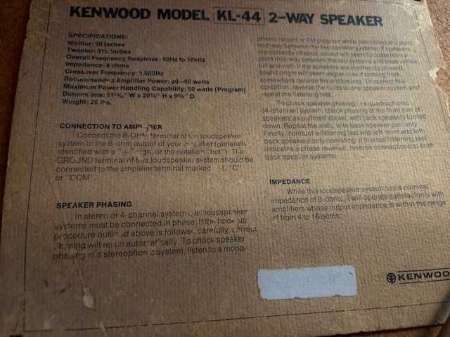 Alti Falantes Kenwood Model 44