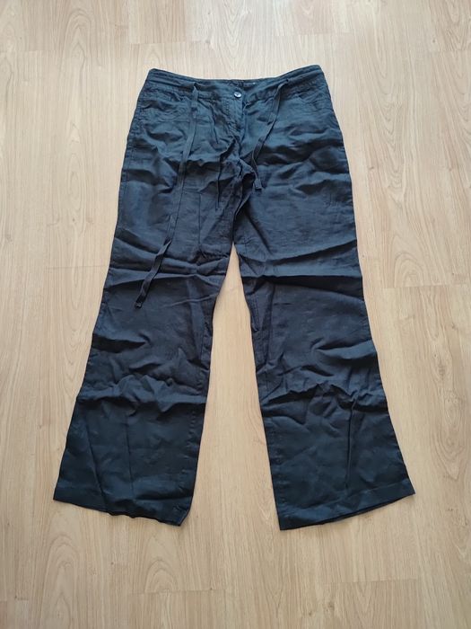 Czarne lniane spodnie