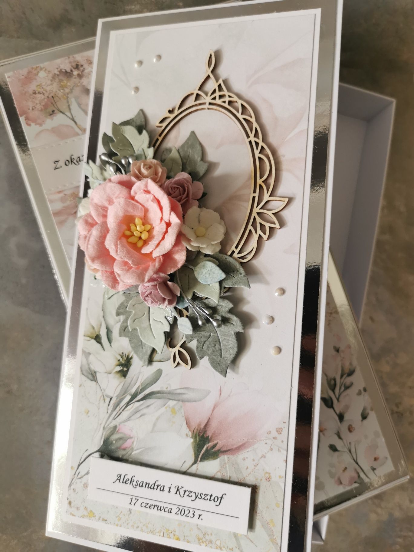 Personalizowana kartka, ręcznie robiona na ślub